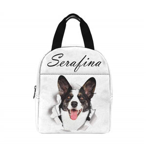 Custom Name Lunch Bags for Kids or Adults, Personalized Pet Photo Lunch Bag, Back to School Insulated Box Gift for Children, Birthday Gift