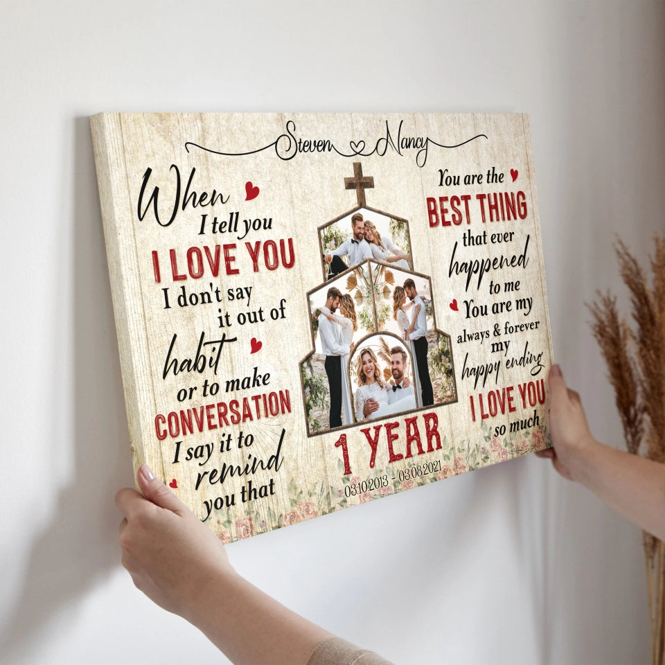You Are The Best Thing That Ever Happened To Me, Happy Wedding Anniversary Gifts, Marriage Gifts, Personalized Canvas For Couple