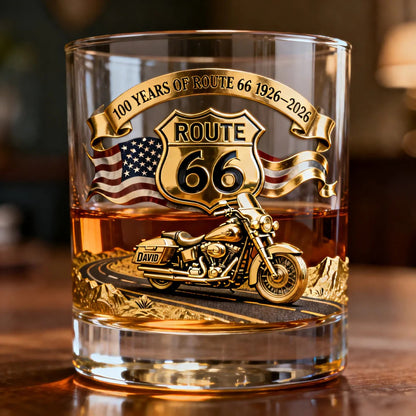 100 Years Of Route Personalized Gifts For Bikers 11oz Whisky Glass