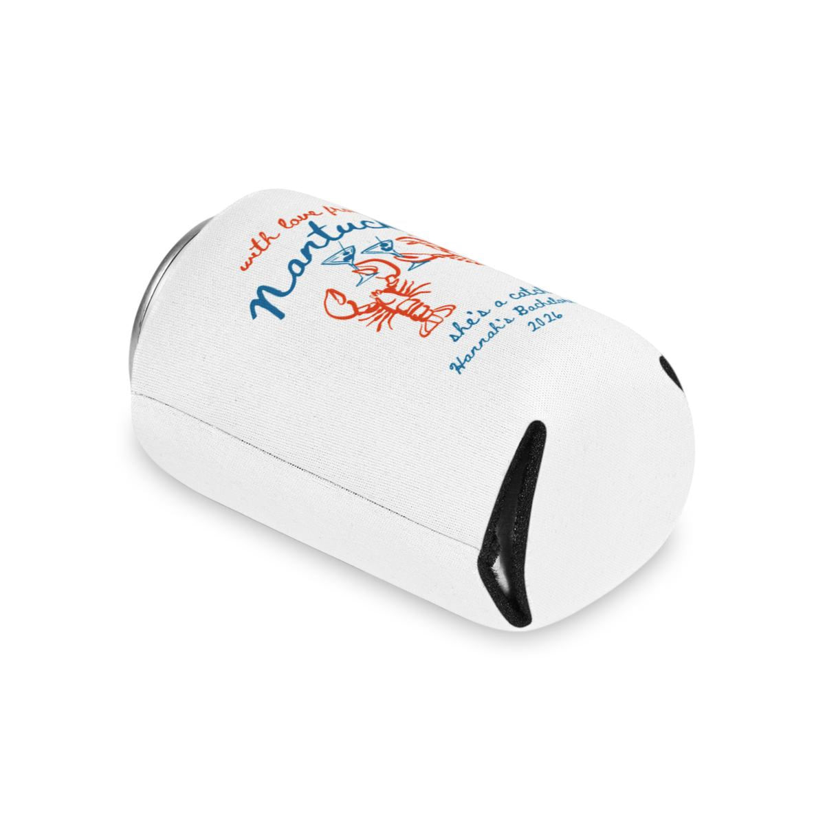 Nantucket Bachelorette Can Coolers, She's a Catch Drink Coolers, Custom Nantucket Beach Party Favors, Girls Trip Drink Holders
