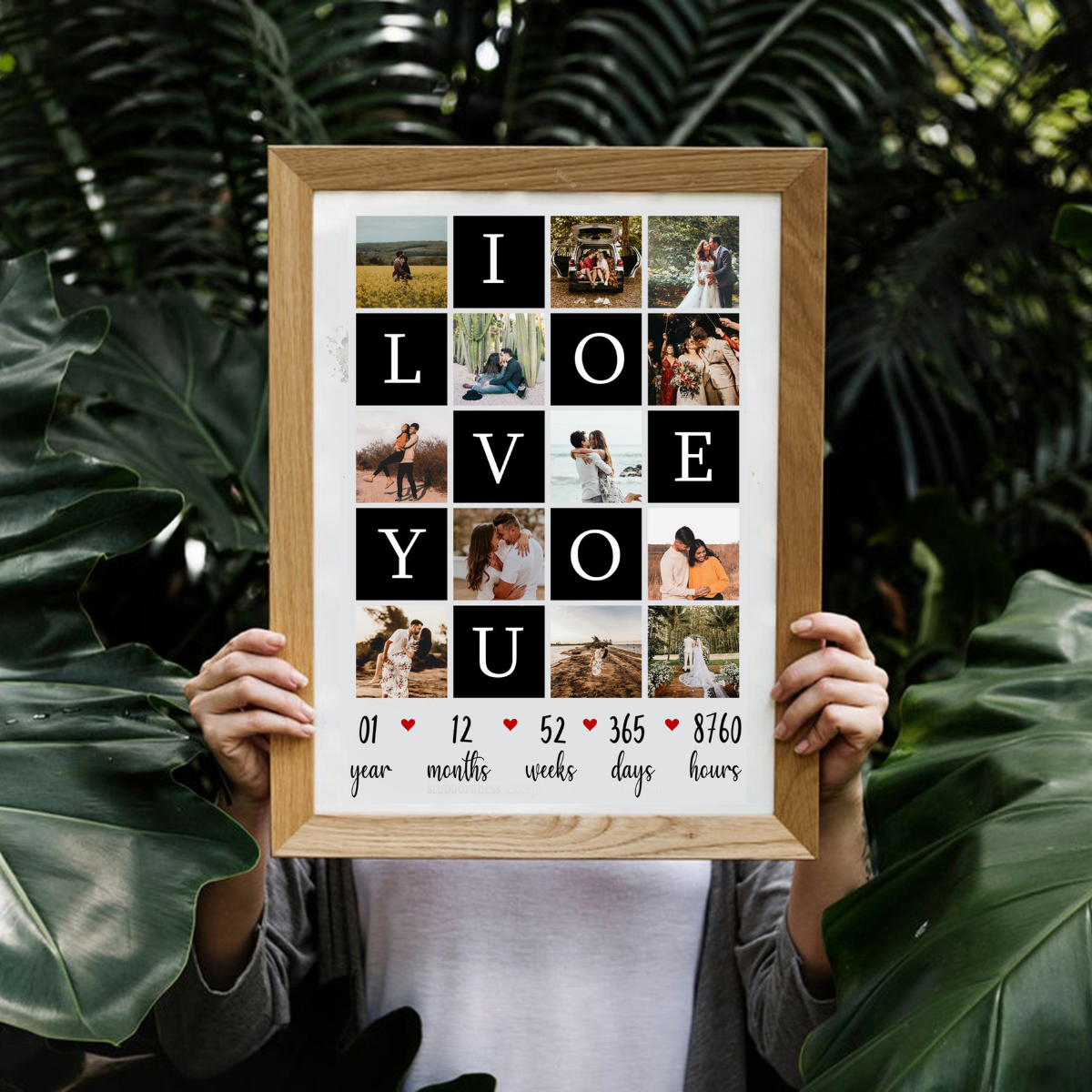 I Love You Photo Collage - Personalized Canvas - Anniversary Gift, Valentine's Day Gift For Husband Wife