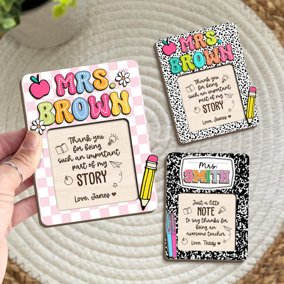 Personalized Teacher Gifts, Teacher Sticky Note Holder, Teacher Appreciation Gifts, Teacher Notepad Holder, Thank You Teacher Gifts Idea