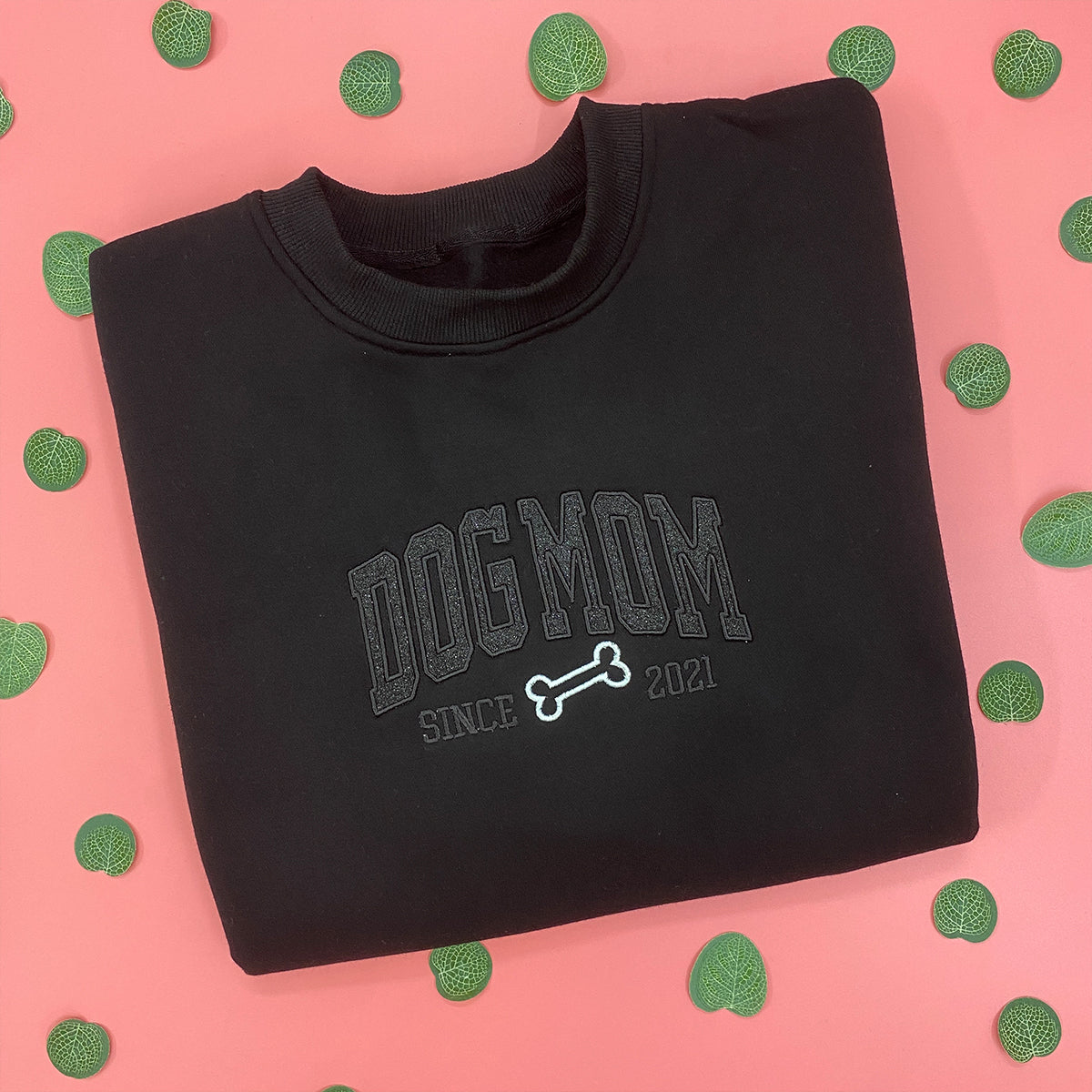 Dog Mom Glitter Embroidered Shirt
