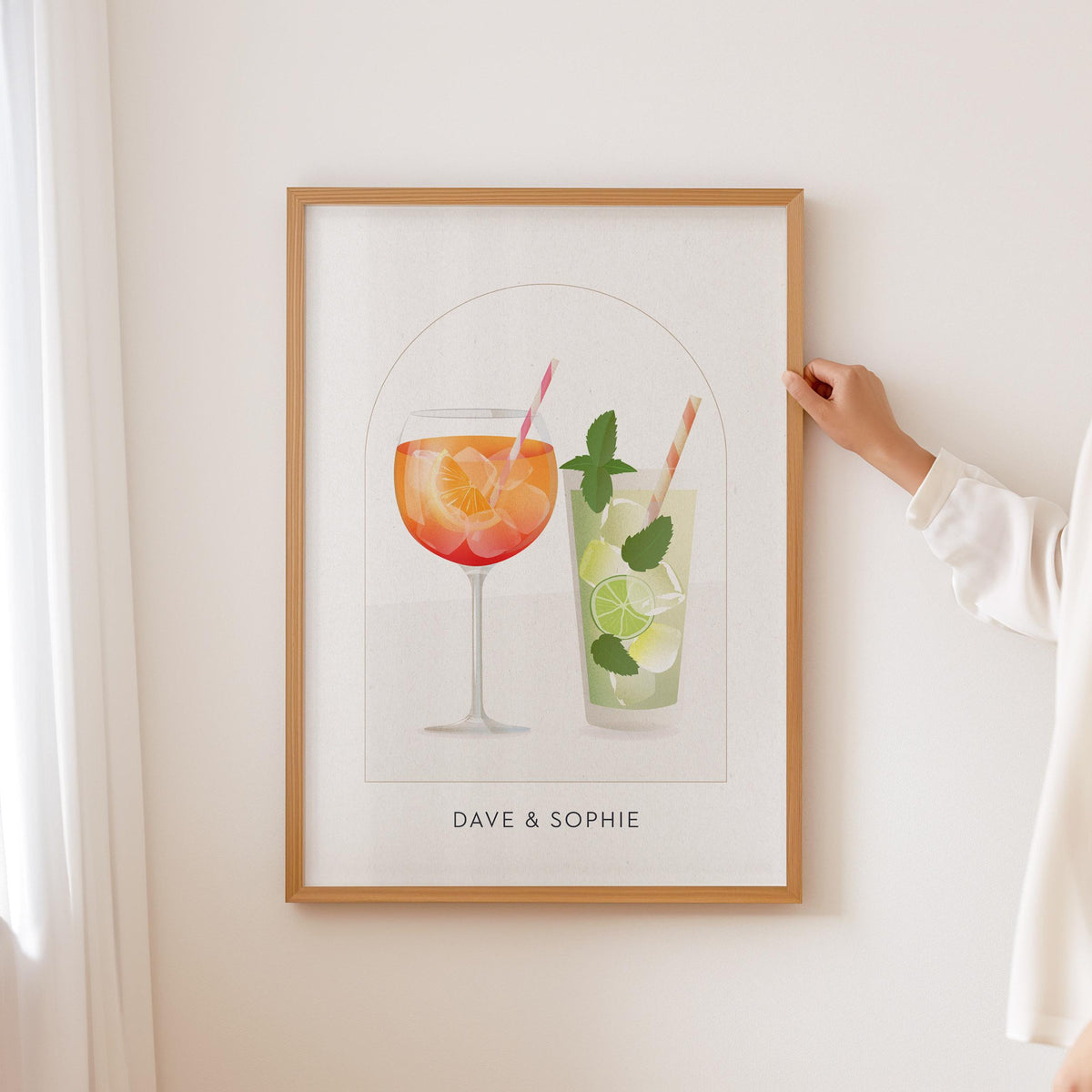 Personalised Name Wine, Beer & Cocktail Wall Art, Bar Cart Decor, Cocktail Bar At Home Decor