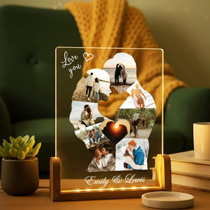 Personalized Silhouette Photo Night Light - Custom Anniversary Gift for Couple - Acrylic Photo Plaque - Unique Gift for Him or Her