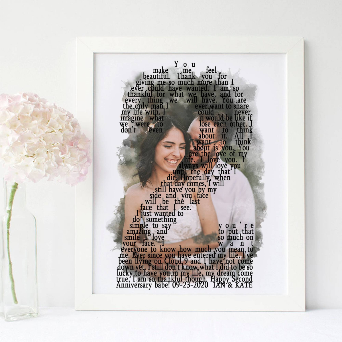 2 year anniversary gift for him, Personalize Second Anniversary Gift for Husband, 2nd Anniversary Gift for Boyfriend, Custom Photo Collage