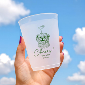 Custom Wedding Frosted Cups, Wedding Reception Favors, Modern Wedding Decor, Minimalist Wedding, Engagement Party, Wedding Monogram Cups