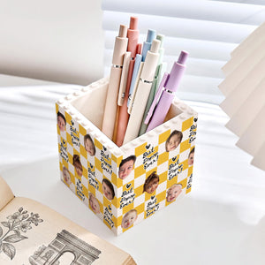 Personalized Baby Face Photo Building Block Pen Holder, Best Dad Ever Puzzle Block, New Dad Gift, Fathers Day Gift For Dad, Papa