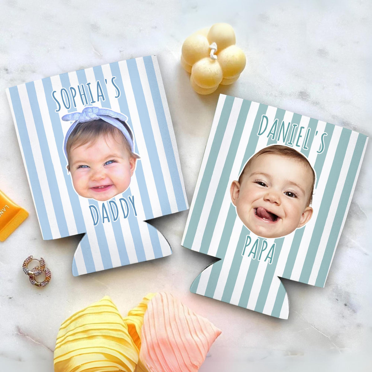Personalized Kids Photo Can Cooler, Custom Funny Face Baby Can Cooler, Gift For Husband, New Dad Gift, Father's Day Gift For Dad, Husband