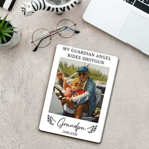 Personalized Dad Memorial Photo Car Visor Clip, Loss Of Dad Papa Gift, Guardian Angel Keepsake Gift, Sympathy Gift For Loss Of Loved Ones