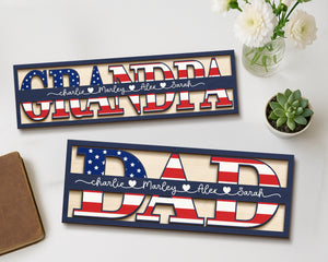 Personalized Dad Sign, Gifts for Dad, Father's Day Gift, Dad Gifts from Kids, Dad Birthday Gift, Dad Gifts from Daughter, Dad Wood Sign