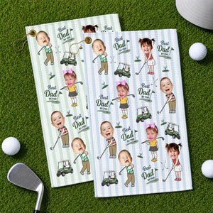 Personalized Baby Photo Golf Towel for Dad, Kids Photo Golf Towel, Best Dad By Par Towel, Fathers Day Gift For Husband, Golf Dad Gift