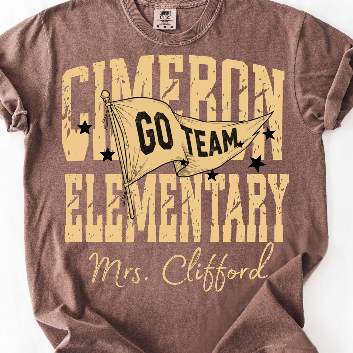 Comfort Colors Custom School Name Shirts, School Mascot Pennant Flag, Back To School Shirt