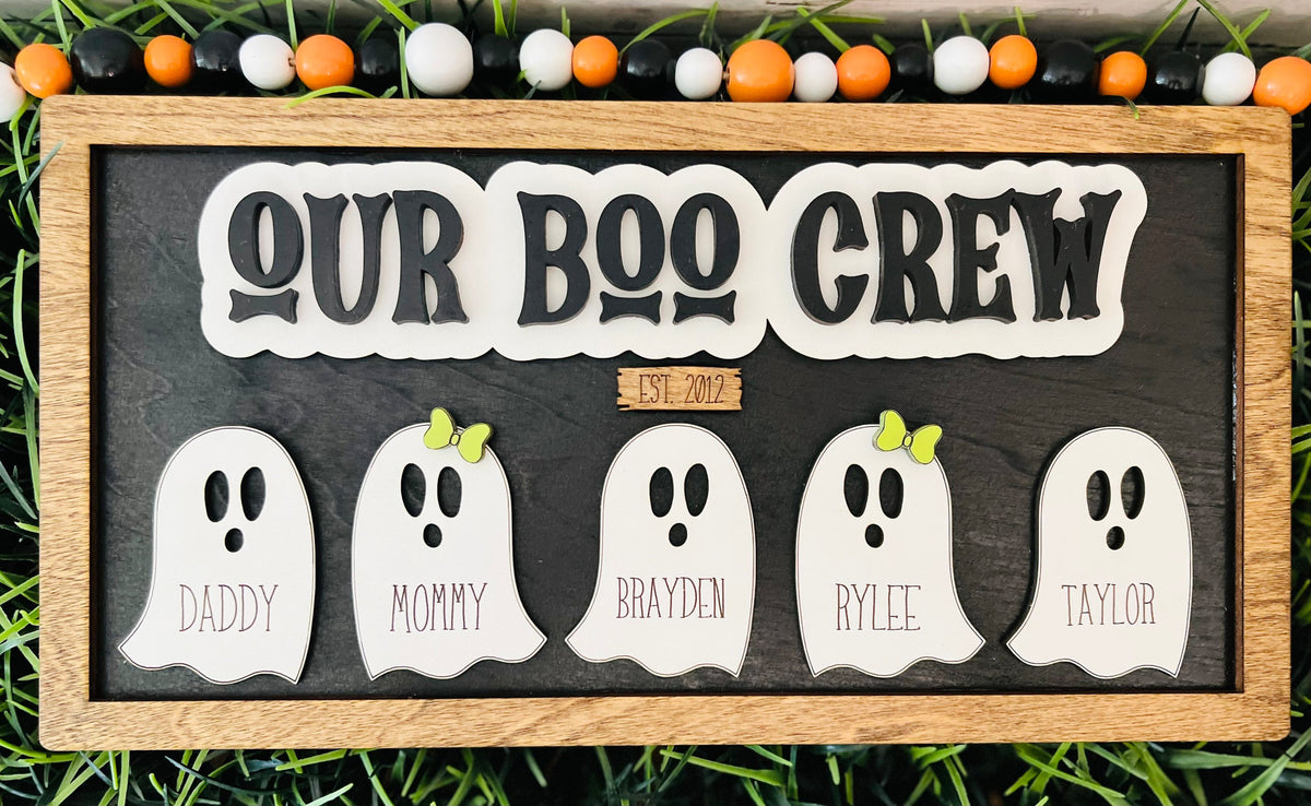 Personalized Ghost Family Sign, Halloween Family Name Sign, Custom Family Name Sign, Fall Decor, Fall decorations, Pumpkin Decor, Fall Sign