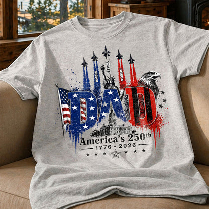 Patriotic Grandpa USA 250th Anniversary - Personalized Shirt - Father's Day Gift For Dad, Grandpa, Husband