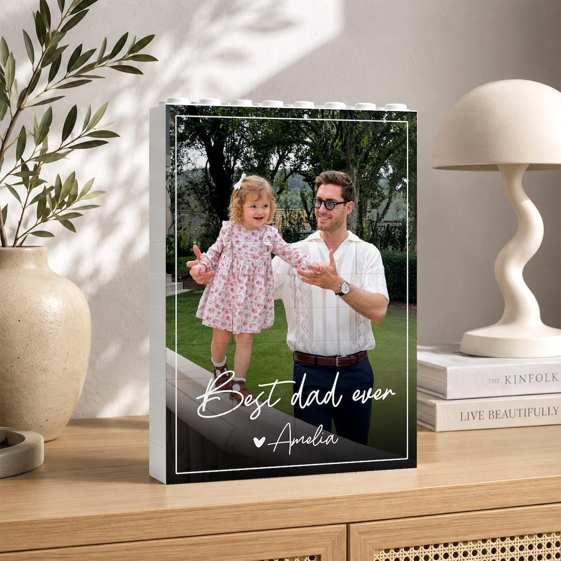 Personalized Dad Photo Building Blocks, Fathers Day Gift for Dad, Custom Photo Building Block, Bricks Puzzle Gift for Husband, New Dad Gift