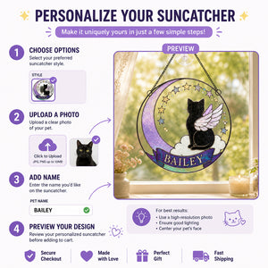 Angel Cat Memorial Stained-Glass Suncatcher – Personalized Name - Personalized Suncatcher Stained Glass 9a11f32f-39e1-44dd-a8f5-4325d74540fa.jpg