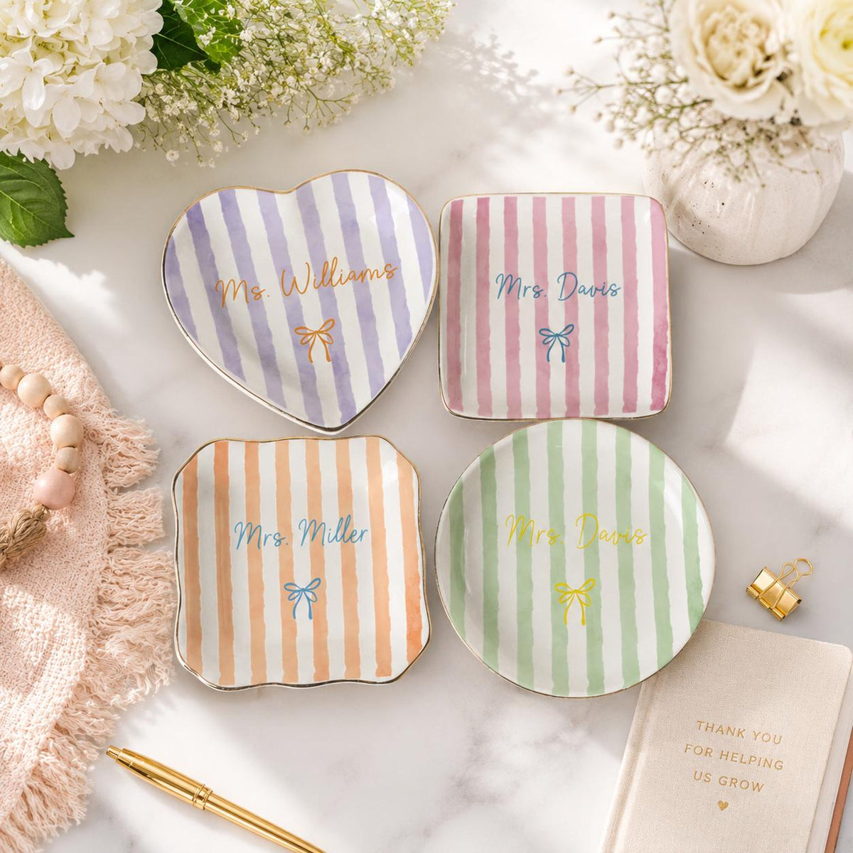 Personalized Teacher Jewelry Dish–Custom Ceramic Ring Tray,Teacher Appreciation Gift,Thank You Teacher Keepsake-End of Year Thank You Gift 9a199345-560f-43ad-beec-e031836b275b-4.jpg