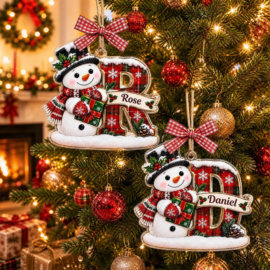 Personalized Snowman Initial Acrylic Christmas Ornament, Custom Name Alphabet Tree Decor, Kids Holiday Gift and Family Keepsake 9a225dae-fd9c-4231-b0bd-654fb661e4a3-2.webp