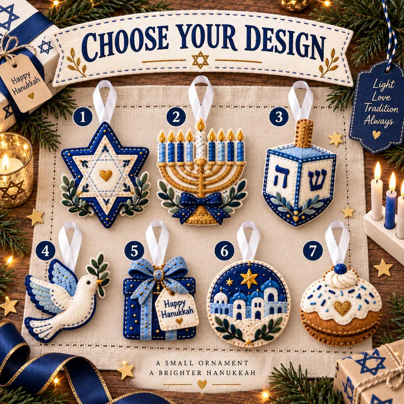 Hanukkah Felt Ornament: Blue Menorah, Dreidel, Star of David Jewish Decor, Christmas Gift, Birthday Gift 9a38e943-3c84-45d2-ad83-50265634fd6e-j1_converted.png