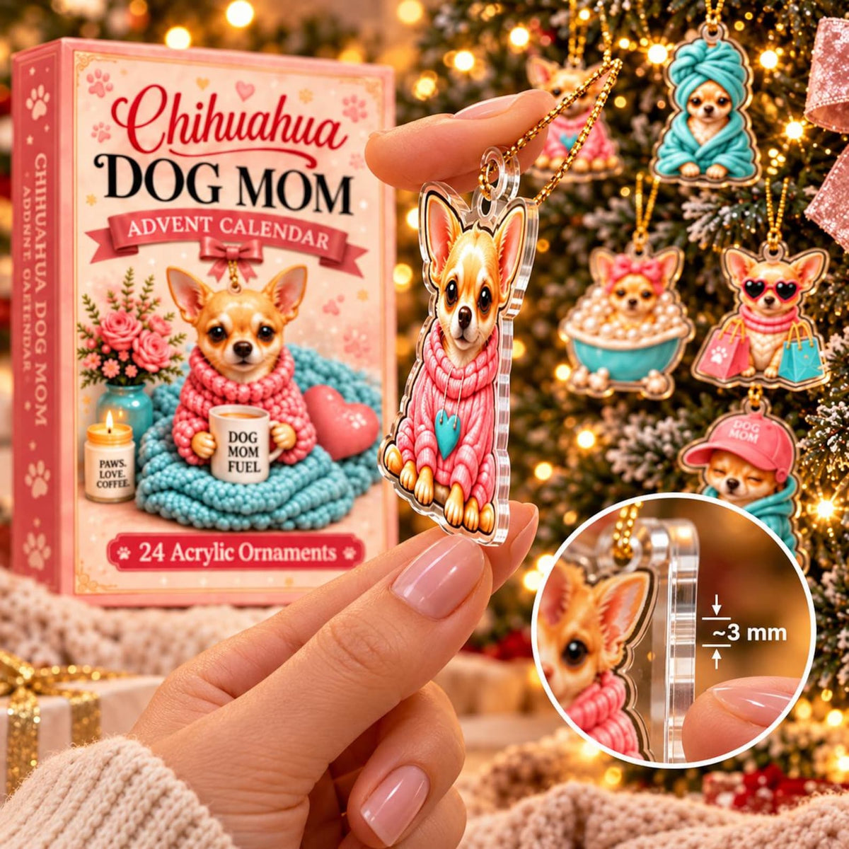 Chihuahua Dog Mom Advent Calendar 2026, 24 Acrylic Christmas Ornaments, Cute Dog Lover Countdown Gift, Chihuahua Mom Holiday Decor 9a391737-0819-4dcf-9cde-90fe813b64c4-il_1588xN.8649485667_b3rk.jpg