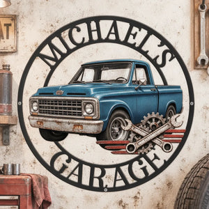 Custom Photo Garage Mechanic Shaped Metal Sign - Personalized Birthday Gifts