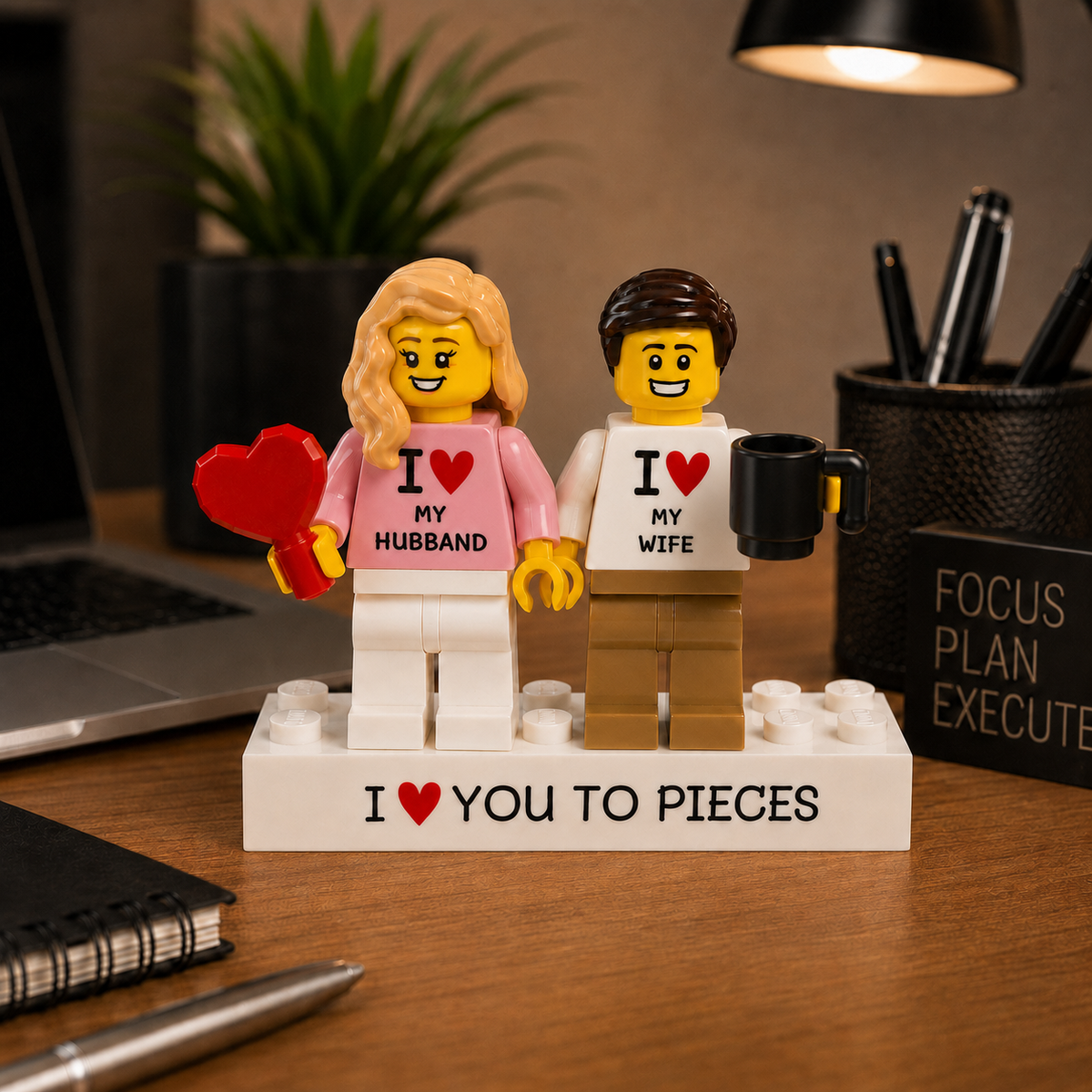 Couples Personalised Brick Minifigure Couple Gift: Custom Romantic Keepsake for Partners , Anniversary Gift