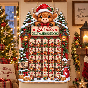 Personalized Highland Cow Wooden Advent Calendar: Custom Name, Hanging Ornaments 9a69ee90-bfff-4128-b92d-f06571de81ae-il_fullxfull.8503199400_1ijd.jpg