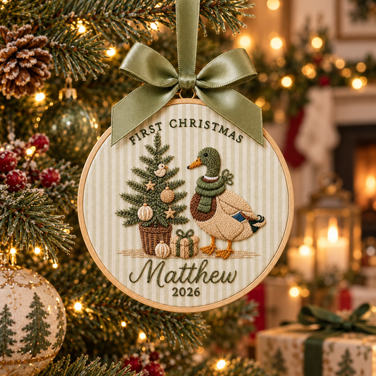 Personalized Mallard Duck Ornament, Embroidered Christmas Tree First Christmas Baby Name Hoop, Baby 1st Christmas Ornament, Baby Shower Gift 9a8d25ba-ba13-402a-a169-c15f4f333fd5-ChatGPT-Image-Sep-17-2026-09_23_17-AM.png