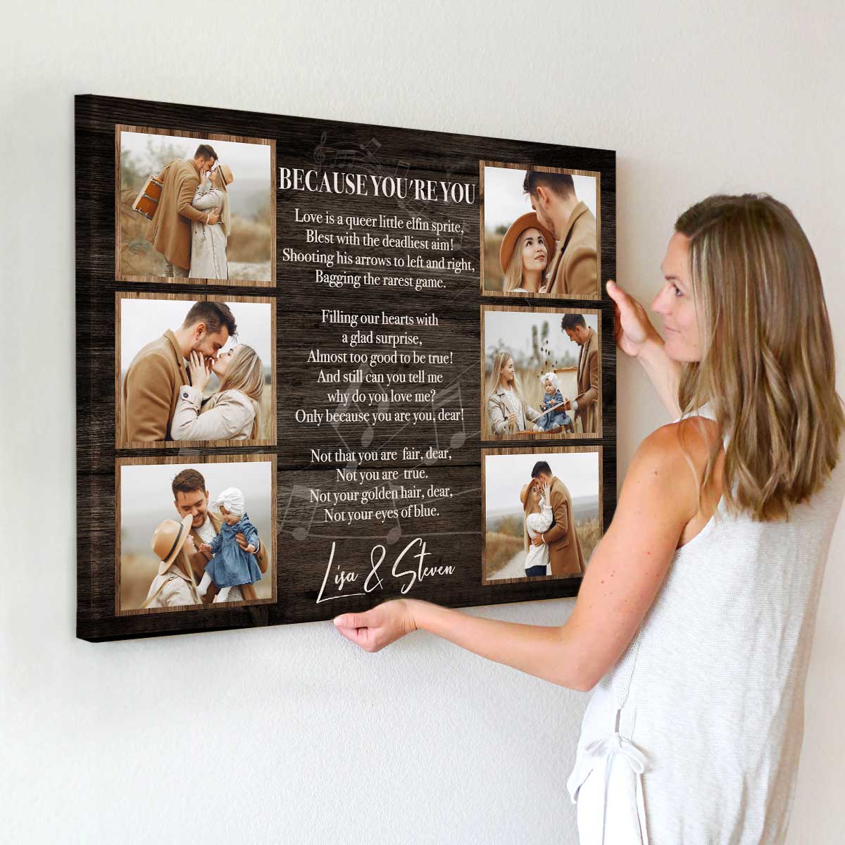 Personalized Song Lyrics for Wall Art, Gift for Wife Anniversary, Anniversary Song Lyrics Canvas, Romantic Valentines Day Presents