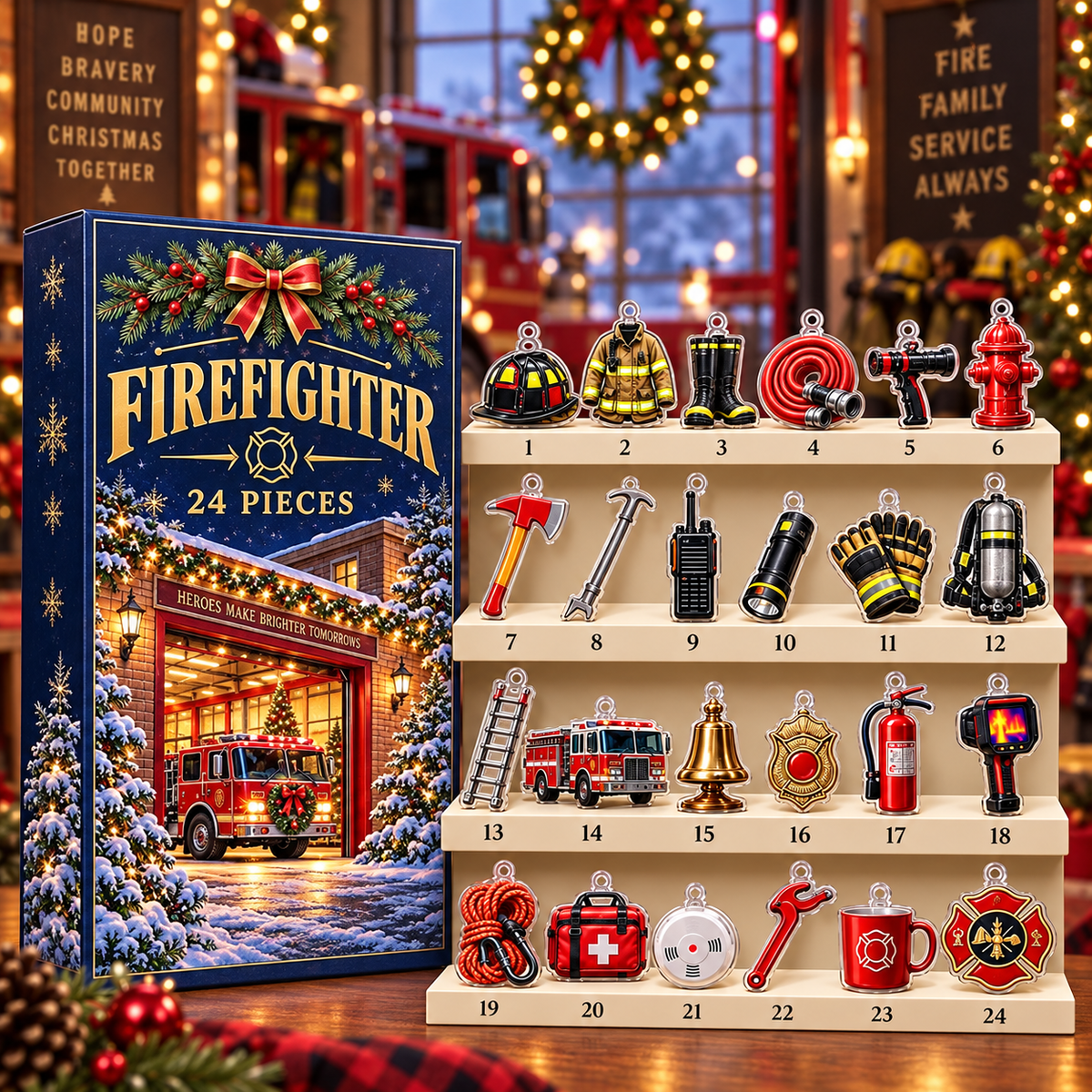Firefighter Advent Calendar, 24 Acrylic Hanging Ornaments, Profession Christmas Countdown, Career Keepsake Gift 9a9aa66e-bbf2-4f6b-9dfd-2fdbe899bea7-5a9d2f22-97f8-4021-bba9-2acf666c9998.png