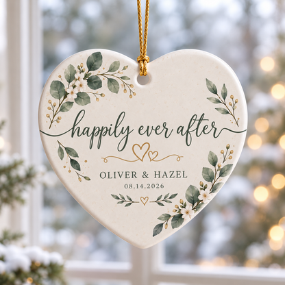 Personalized Wedding Ceramic Ornament, Custom Couple Names Heart Keepsake, Happily Ever After Anniversary Gift 9aefe188-dd7d-498c-a94b-badfbbdb3945-banner-1.png