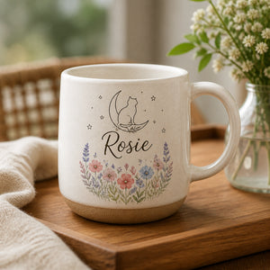 Personalized Cat Line-Art Pottery Mug with Wildflower Meadow - Personalized Pottery Mug 9b12661b-d0da-43b0-b378-e51b9d8dd7aa.jpg