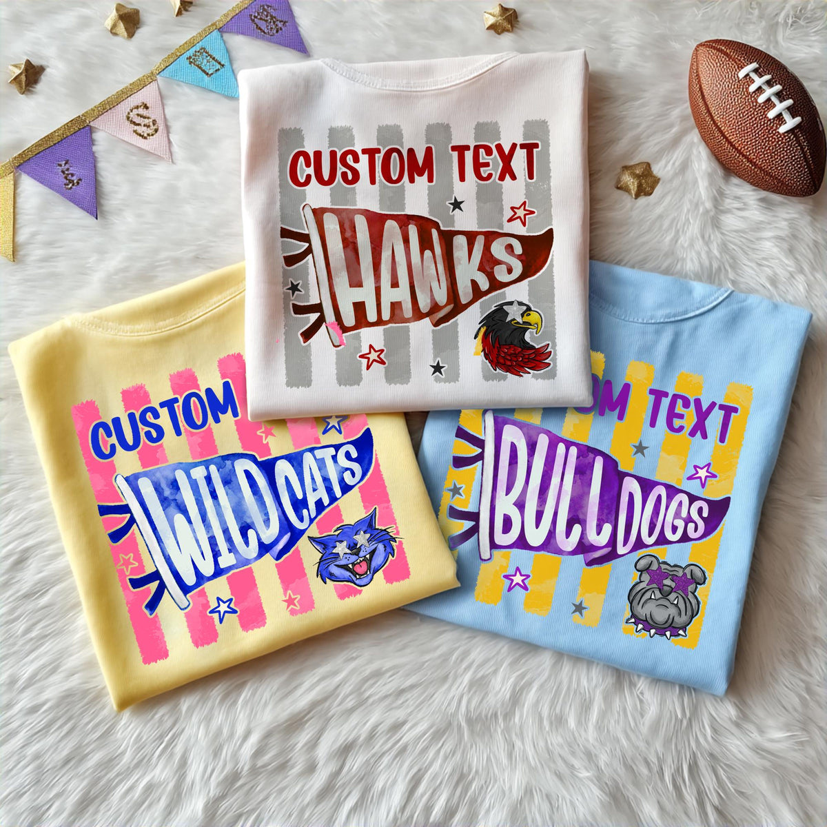 Custom Mascot School Shirt, School Mascot Spirit Shirt, Back To School Shirt, Personalize mascot, Striped Pennants Flag, Girly Mascot Shirt 9b414639-0715-492d-932b-6f995bef26a6-6.jpg