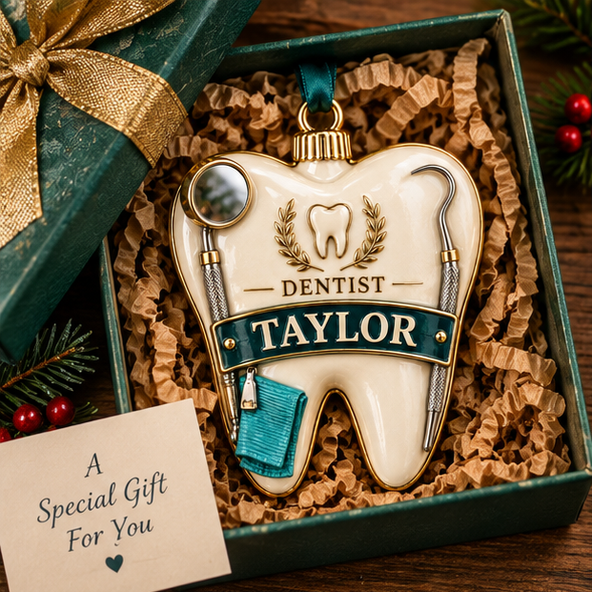 Custom Dentist Christmas Ornament 9b430688-2713-401a-be57-d36643534d5d-dentist_ornament_mockup_1_gift_box.png