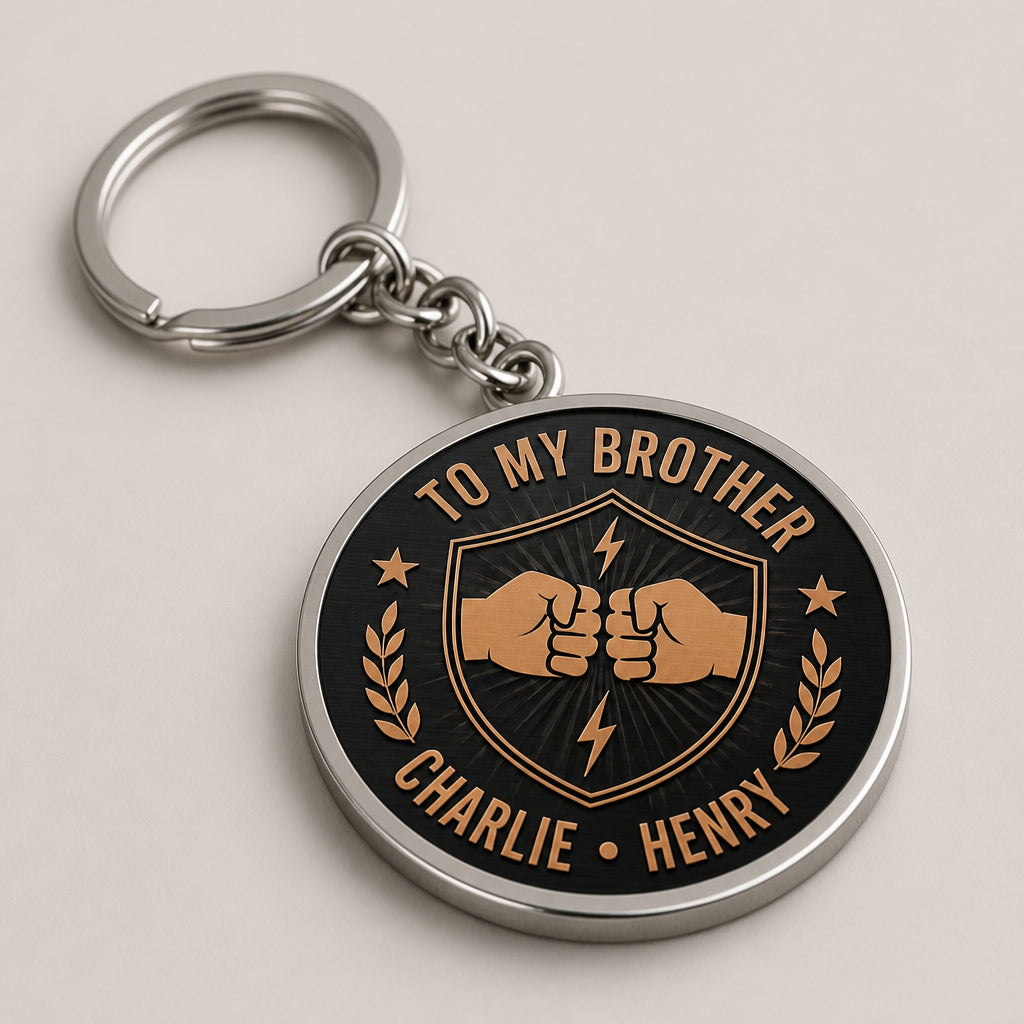 Brother Coin Keychain – Double‑Sided with Two Names - Personalized Color Printed Stainless Steel Keychain 9b68c020-c25e-4b42-96f3-a2273f0e75a1.jpg