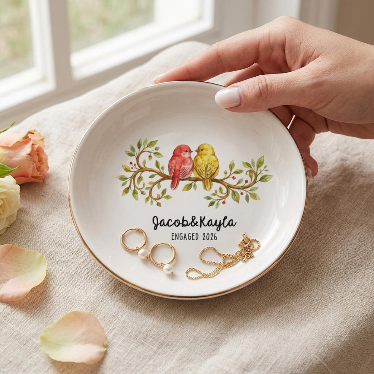 Love Birds Couple Personalized Ring Dish,Custom Wedding Gift, Engagement Gift,Anniversary Gift for Couples,Name Date Sign 9ba8d583-bf3d-4db9-9139-a3f00be20762-6.jpg