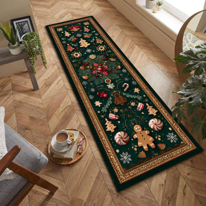 Gingerbread Christmas Runner Rug, Holiday Cookie Pattern Floor Decor, Festive Green Carpet for Kitchen, Hallway or Entryway 9bb25a09-0de0-4283-ae0a-5c16ea9c6c31-1.jpg