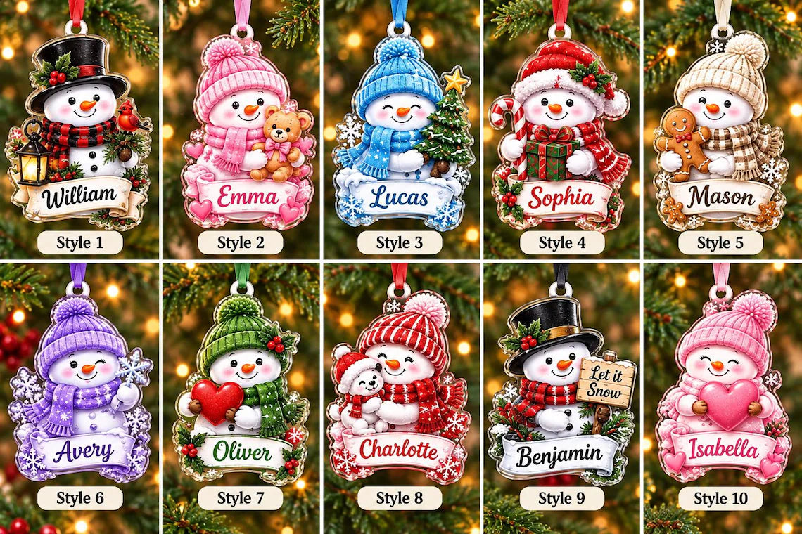 Personalized Snowman Acrylic Christmas Ornament, Custom Name Tree Decoration, Kids Stocking Stuffer, Family Holiday Keepsake 9bbabda4-aed6-4b21-915d-a0fcc5b5d55d-5.webp