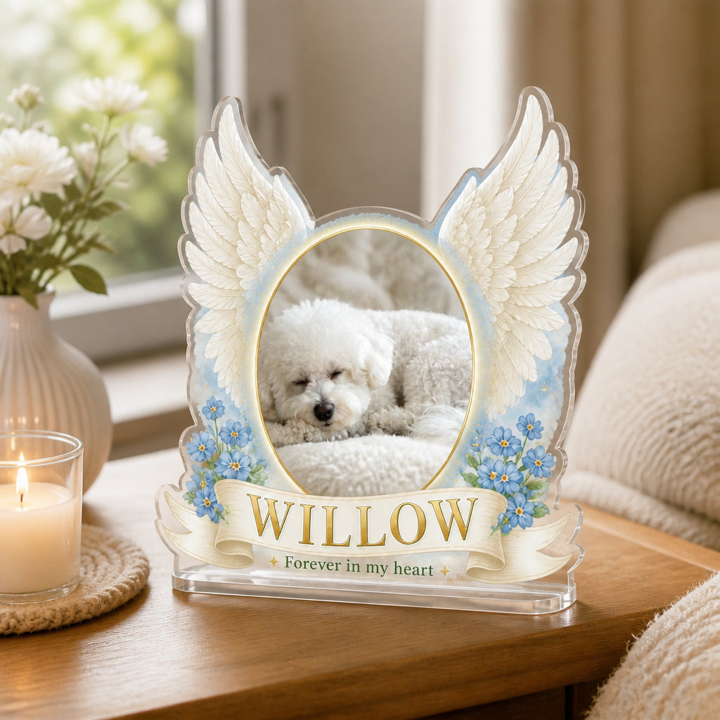 Angel Wings Pet Memorial Acrylic Plaque – Photo Upload - Personalized Acrylic Custom shape Standing 1 layer (FS) 9bc9608e-af42-42ff-add0-8ffb779bb407.jpg