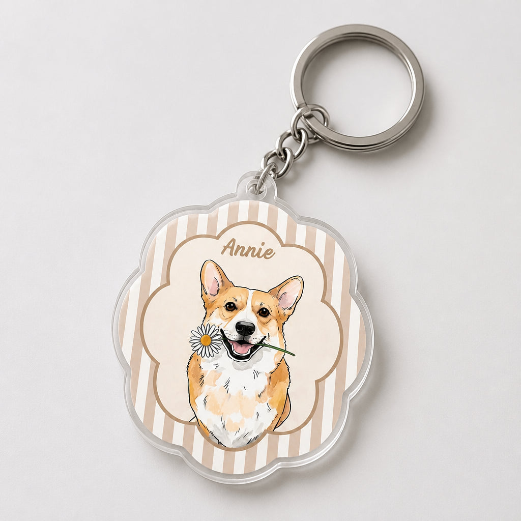 Custom Pet Portrait Keychain with Name | Oval Cameo - Personalized Acrylic Keychain 9bd2ab91-f96a-4e57-af35-2b0f355007ae.jpg
