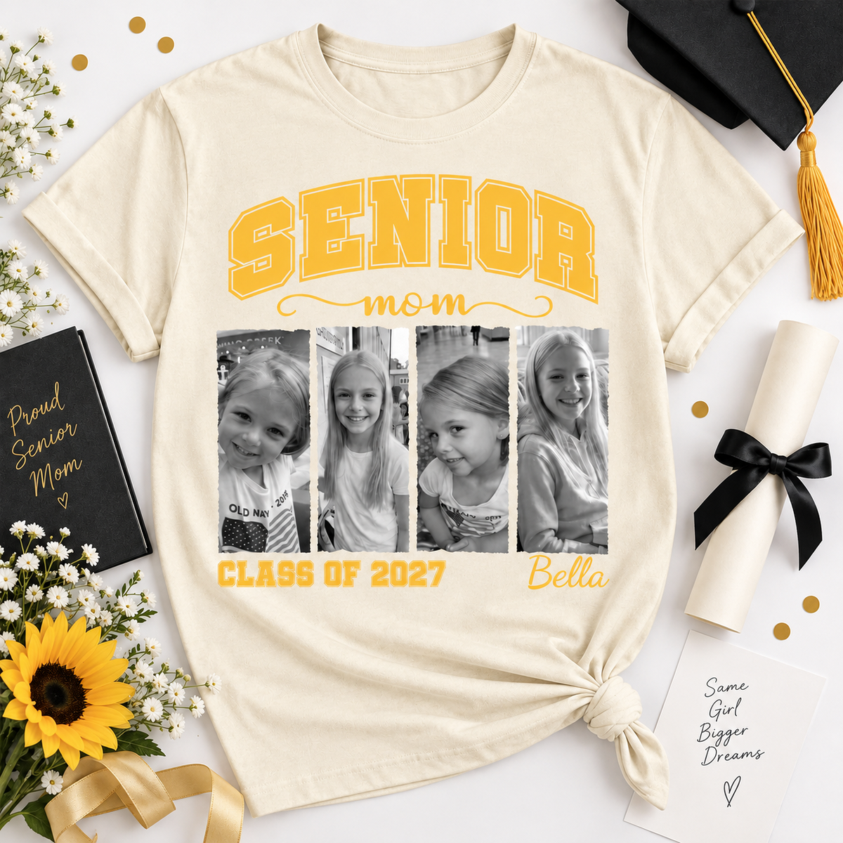 Custom Photo Senior Mom Shirt, Personalized Little Girl to Senior Collage Tee, Class of 2027 Graduation Gift for Mom, Senior Year Top 9bdb636b-6bfe-480c-94c2-71277f39fa03-chatgpt.png