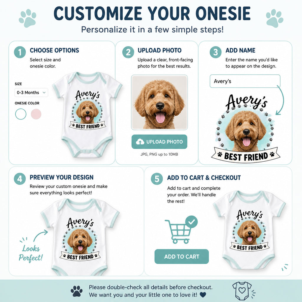 Pet Photo Baby Onesie – [Name]'s Best Friend - Personalized Baby Onesie With Color 9c035049-3c76-451d-b503-cad5931cb68d.jpg