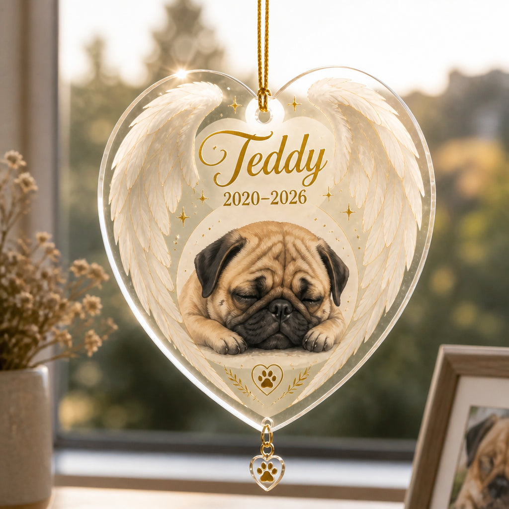 Angel Wings Pet Memorial Portrait Ornament - Personalized 1 Layered Suncatcher with Charm 9c05233a-b961-466d-b321-73ca160754c5.jpg