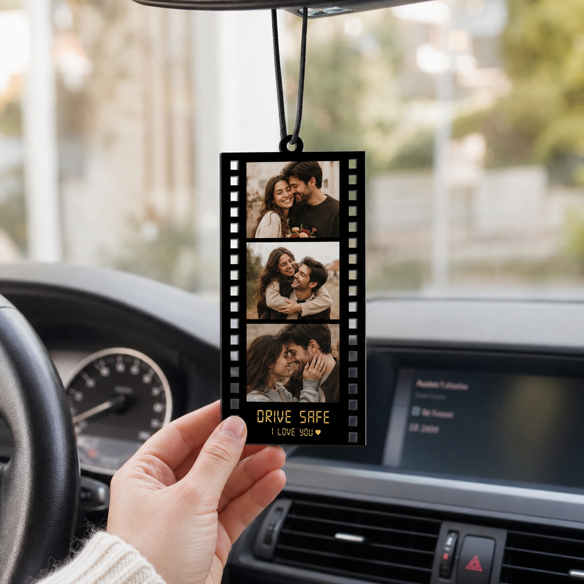 Personalized Photo Car Ornament, Drive Safe Keepsake Gift