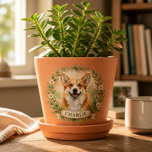 Custom Pet Portrait Planter – Watercolor Wreath + Name - Personalized Plant Pot & Vase 9c0f62c3-c94d-442c-90c6-5ddaf9d9cc70.jpg