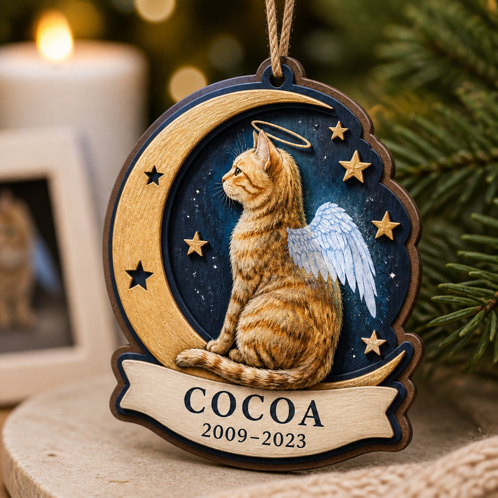 Angel Cat Memorial – Layered Wood Ornament with Name & Years - Personalized 3-Layered Wood Ornament 9c171ef2-bd03-40ca-b032-9379e3968a9d.jpg