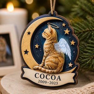Angel Cat Memorial – Layered Wood Ornament with Name & Years - Personalized 3-Layered Wood Ornament 9c171ef2-bd03-40ca-b032-9379e3968a9d.jpg