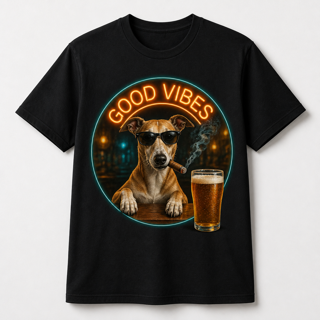 Good Vibes Custom Pet Bar Dog Tee - Personalized T-shirt 9c20846b-e3e1-4c77-9fd8-ccf21365aad1.png