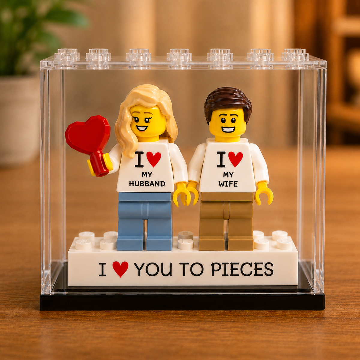 Couples Personalised Brick Minifigure Couple Gift: Custom Romantic Keepsake for Partners , Anniversary Gift